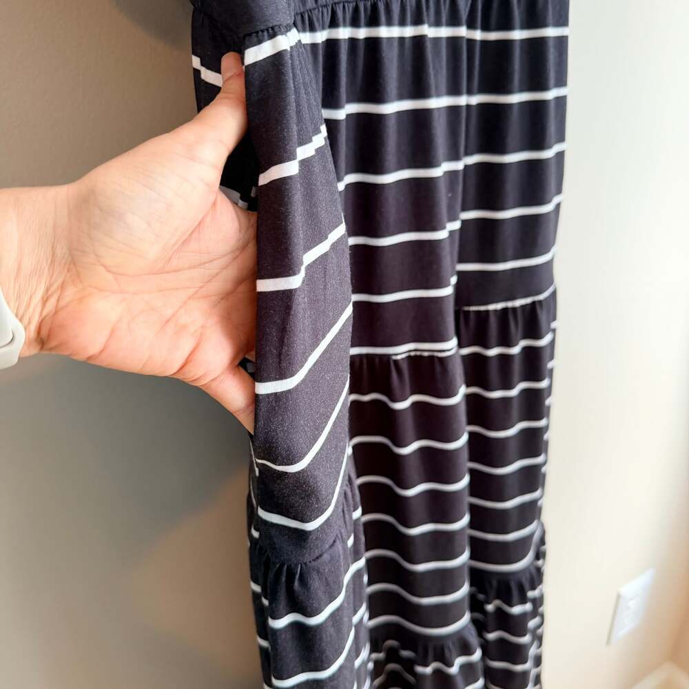 Women's Summer Casual Short Sleeve T Shirt Dress with Pockets Striped Size Mediu - Picture 6 of 9